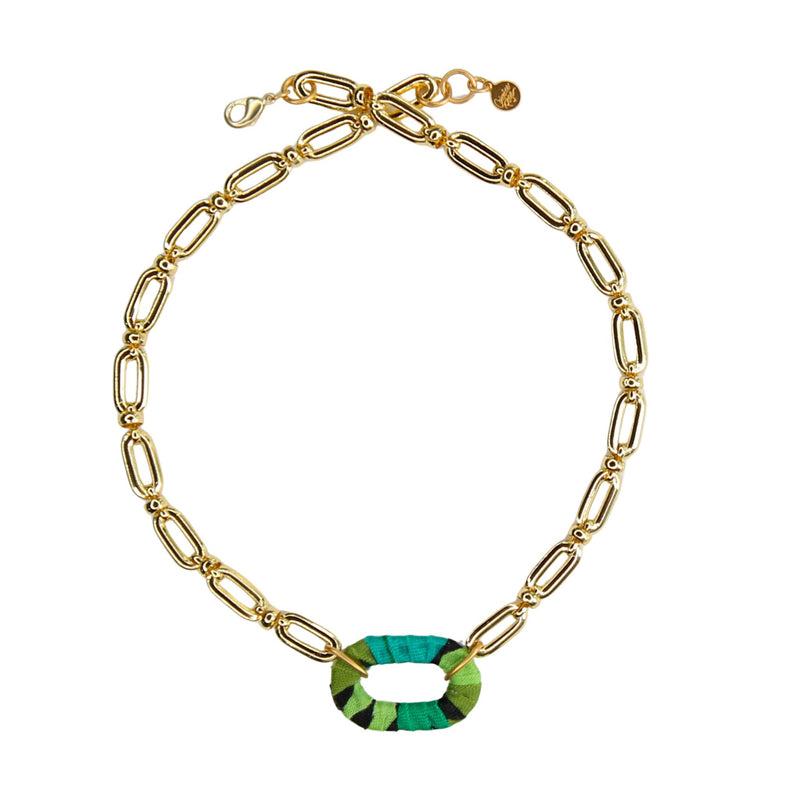 Nomi Link Bracelet in Greens