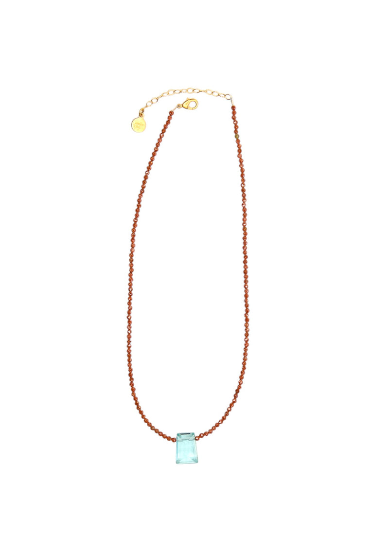 Ocean Stone Pendant Necklace in Sunstone