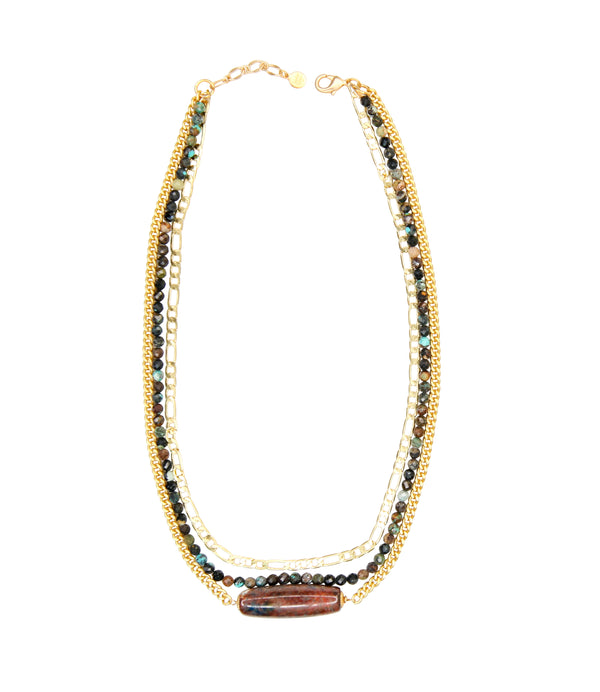 Palladio Triple Strand Necklace In Canyon Jasper