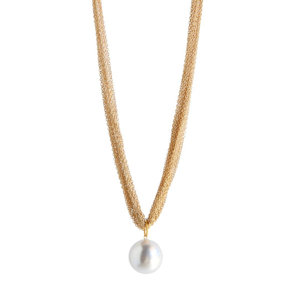 Halo Peal Pendant Necklace