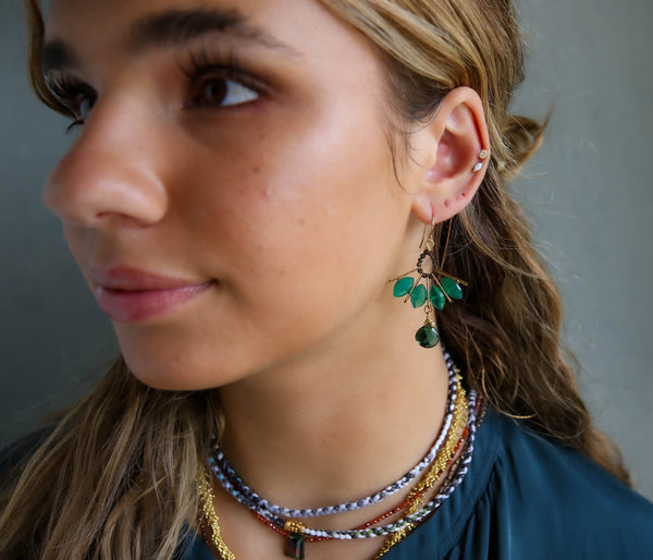 Persia Earrings in Emerald