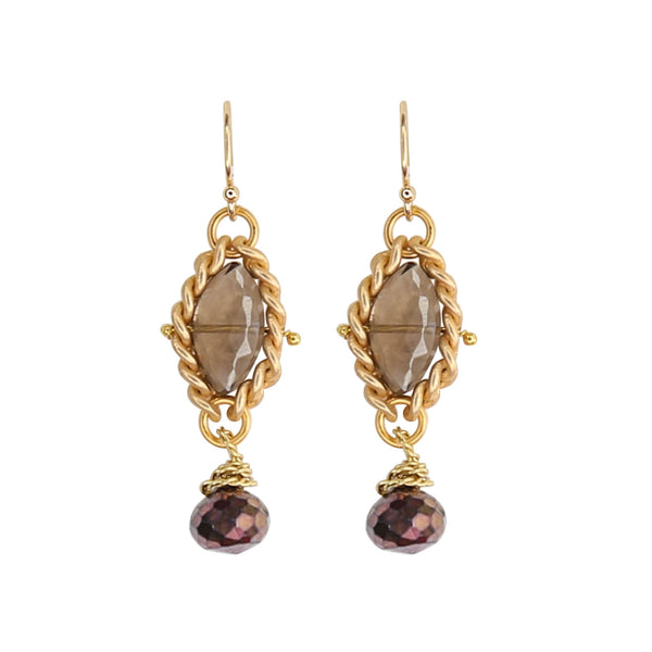 Poise Earrings in Smoked Fig