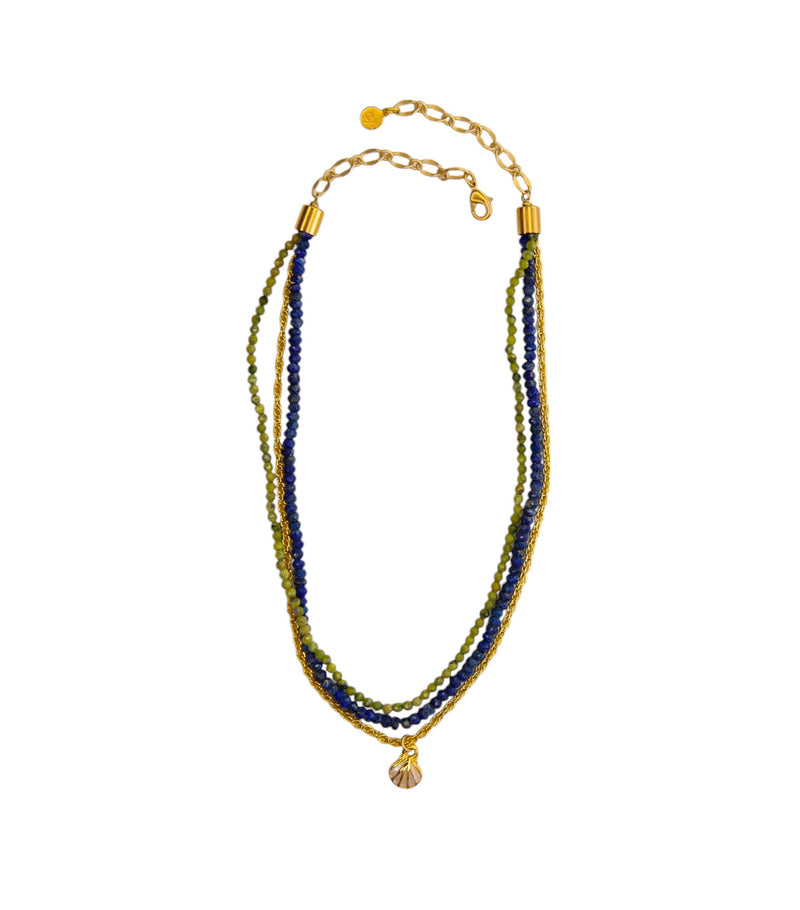 Regina Multi Strand Necklace in Lapis
