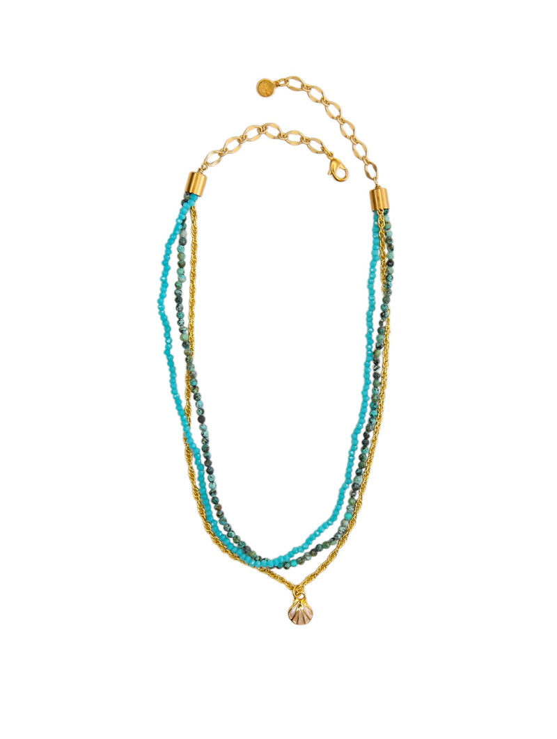 Regina Multi Strand Necklace in Turquoise