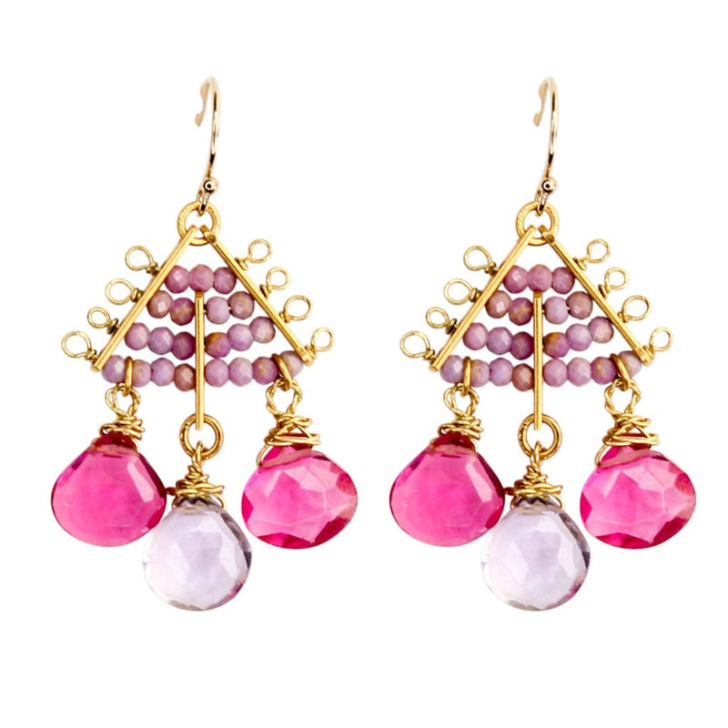 Bravo Earrings in Pinks