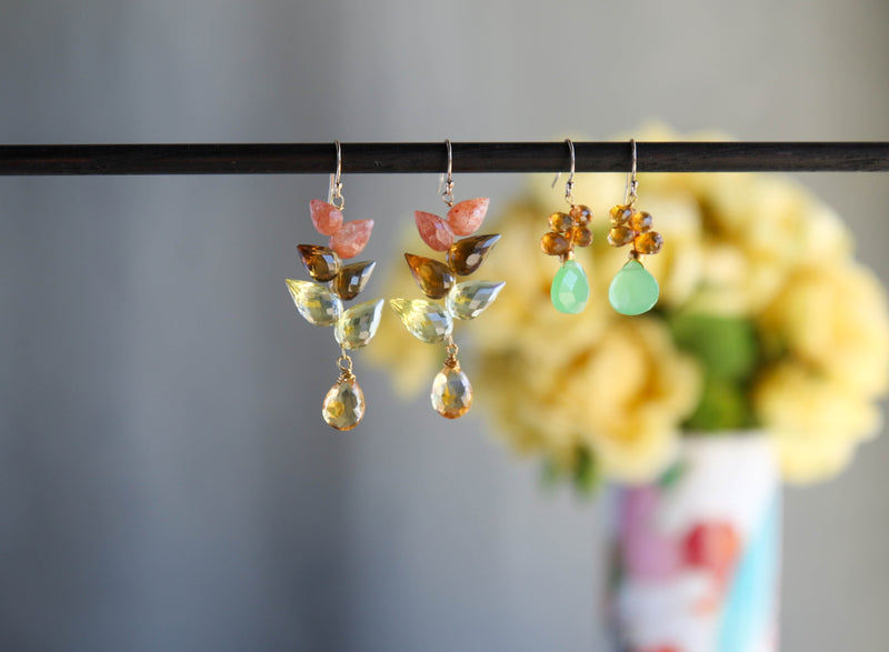 Samba Earrings in Multi Chalcedony