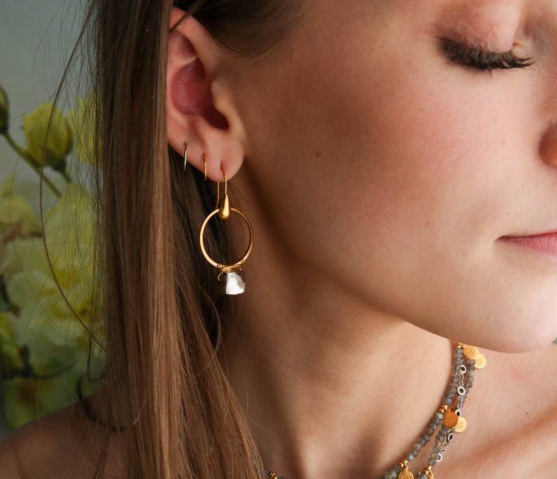 Satchel Earring in Chalcedony