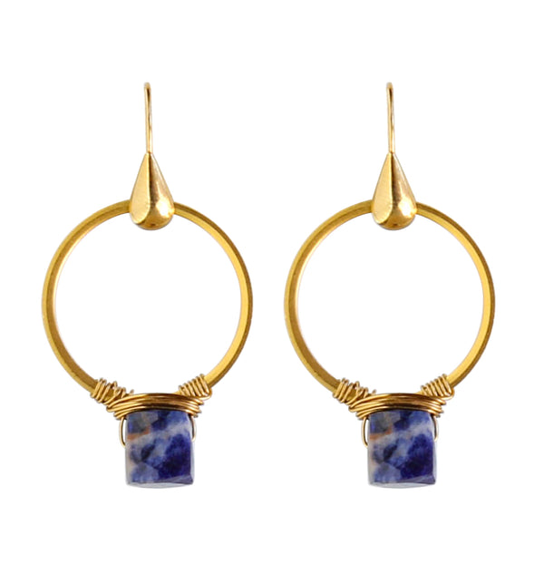 Satchel Earring in Lapis