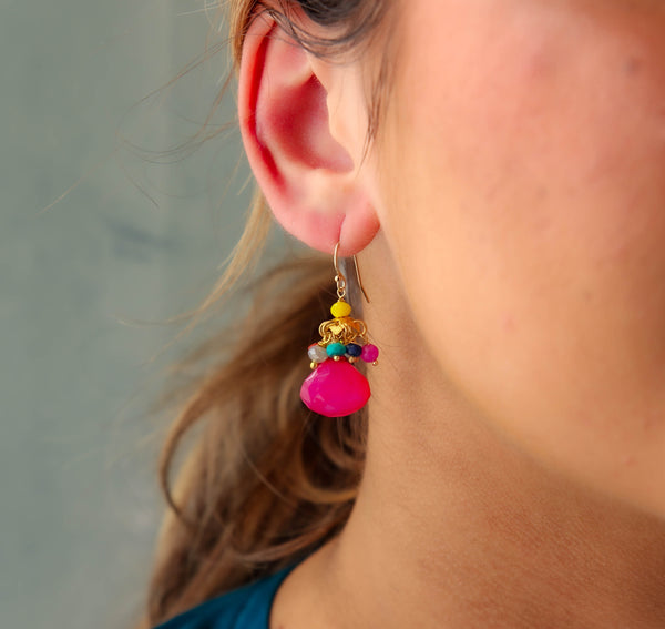 Shanthi Earrings in Lavender Chalcedony