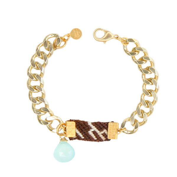 Sierra Link Bracelet in Chalcedony and Mocha