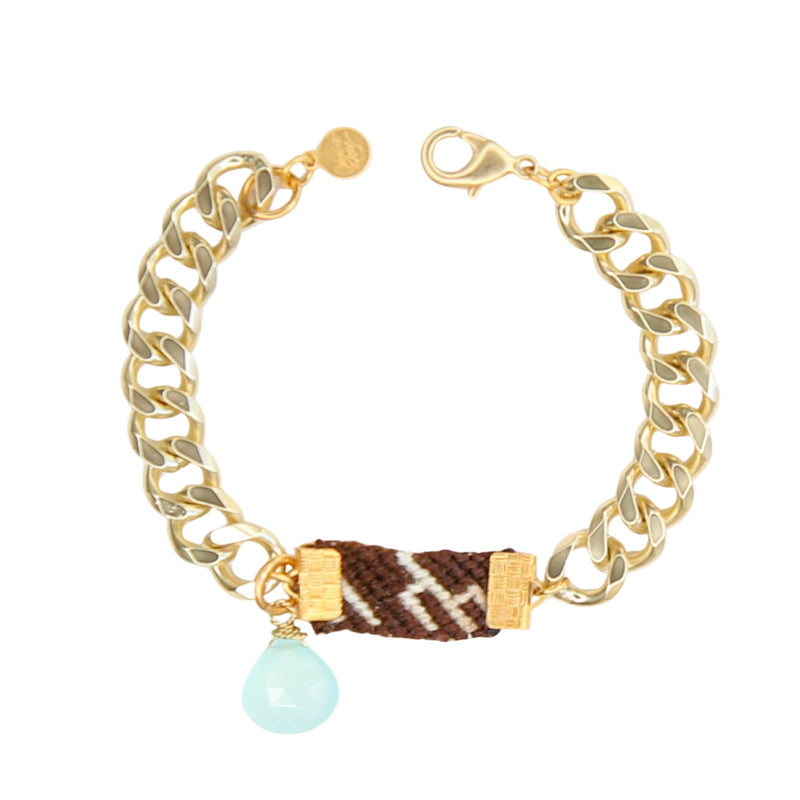 Sierra Link Bracelet in Chalcedony and Mocha