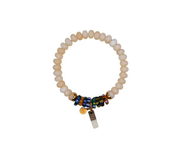 Skittles Elastic Bracelet in Ivory Jade
