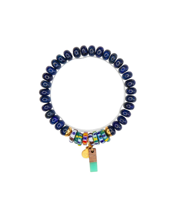Skittles Elastic Bracelet in Navy Jade