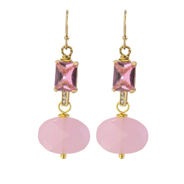 Socialite Earrings in Pale Pink