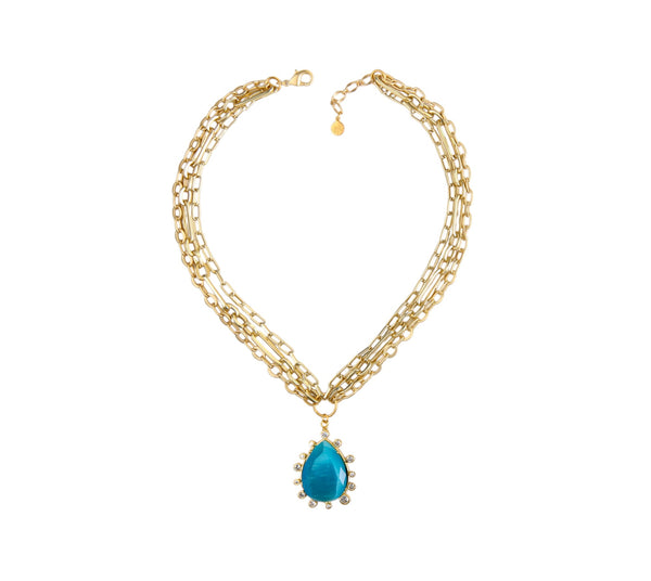 Soléa Pendant Necklace in Ocean Blue