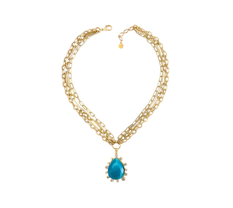 Soléa Pendant Necklace in Ocean Blue