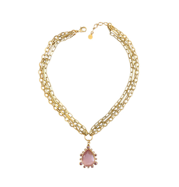 Soléa Pendant Necklace in Pale Pink
