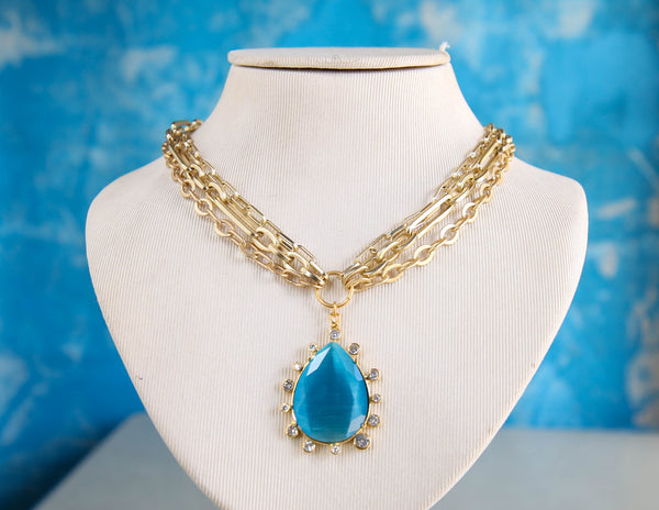 Soléa Pendant Necklace in Ocean Blue