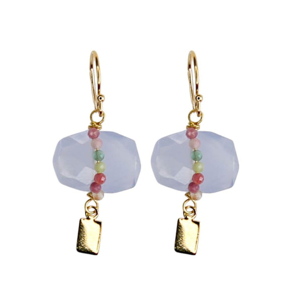Solo Earrings in Lilac Chalcedony