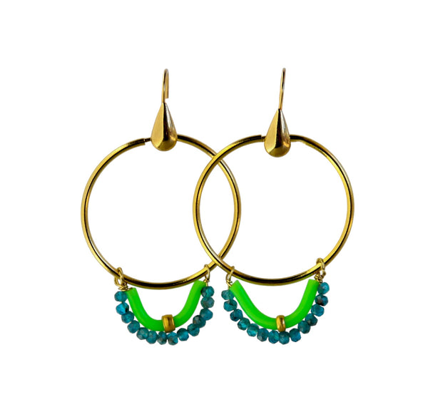 Solstice Earrings in Jade Lime