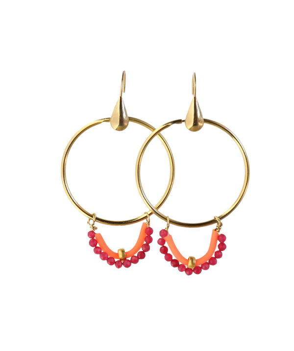 Solstice Earrings in Cherry Pink