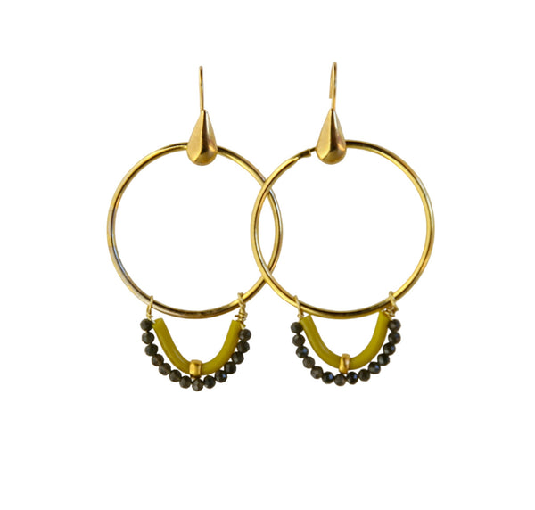 Solstice Earrings in Pyrite