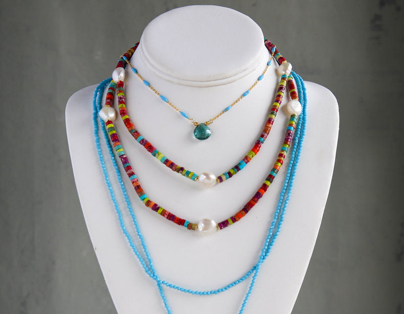 Mambo Long Necklace in Pale Multi