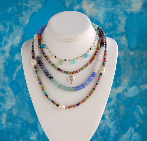 Mambo Long Necklace in Pale Multi