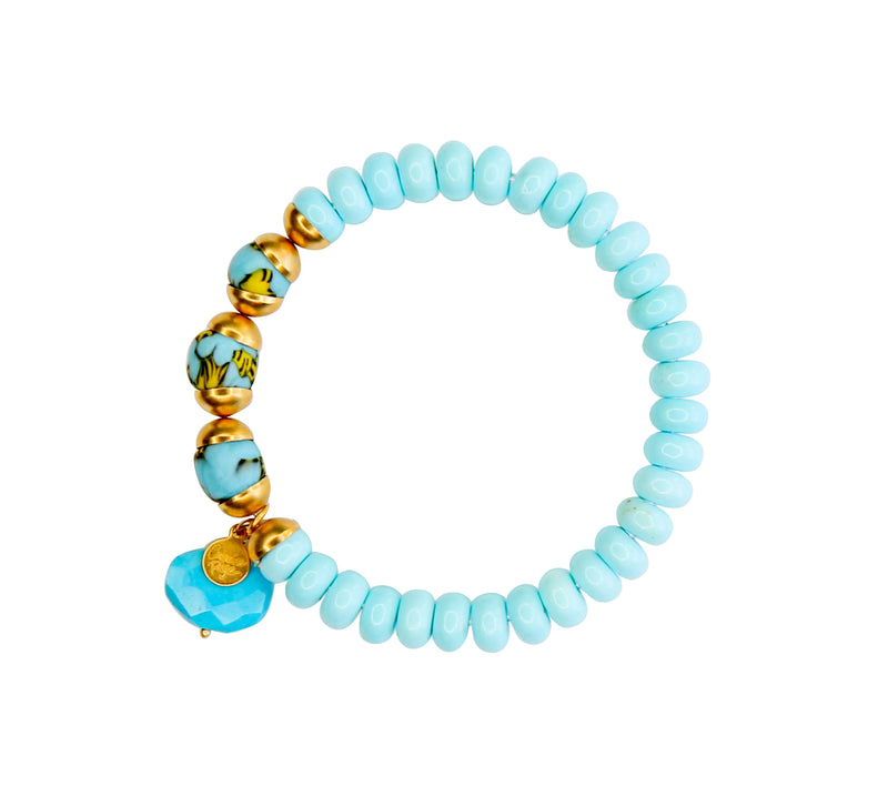 Capri Elastic Bracelet in Robin's Egg Blue