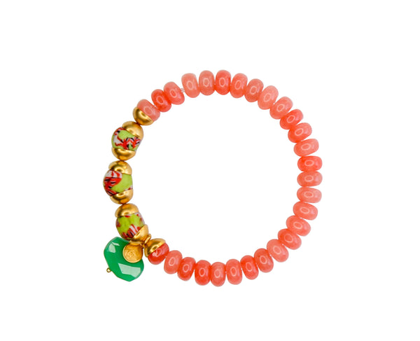 Capri Elastic Bracelet in Peach Crush