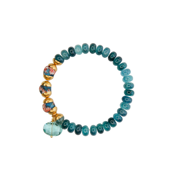 Capri Elastic Bracelet in Deep Seafoam
