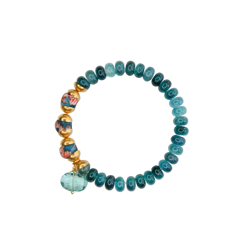 Capri Elastic Bracelet in Deep Seafoam