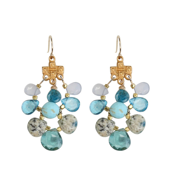 Florence Earrings in Blue Agave