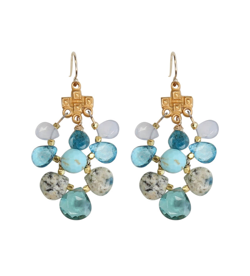 Florence Earrings in Blue Agave