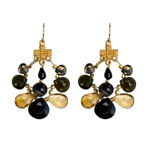 Florence Earrings in Smoky Amber