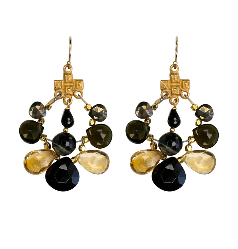 Florence Earrings in Smoky Amber