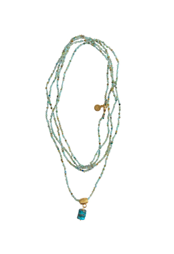 Aramis Beaded Layering Necklace in Peruvian Opal