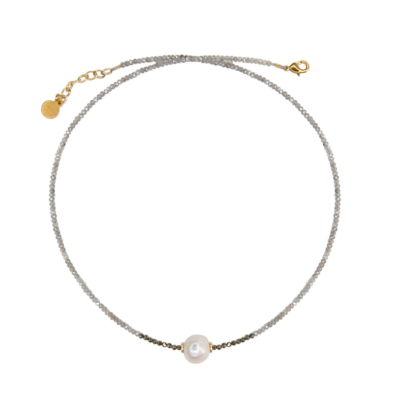 Tether Necklace in Mystic Lab and Pyrite