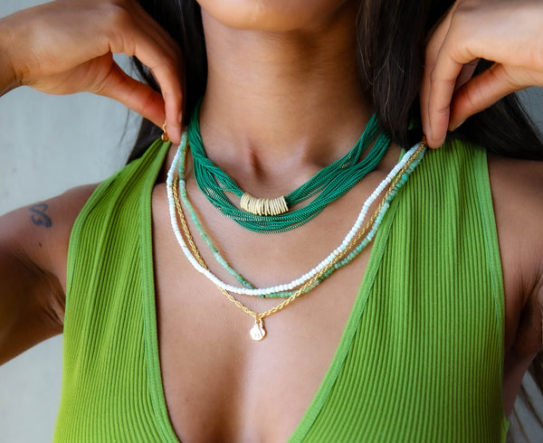 Regina Multi Strand Necklace in Turquoise