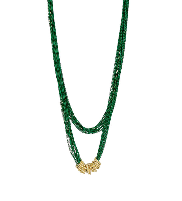 Tango Long Necklace in Emerald Green
