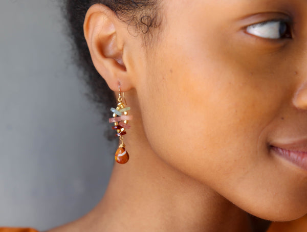 Thistle Earrings in Lapis