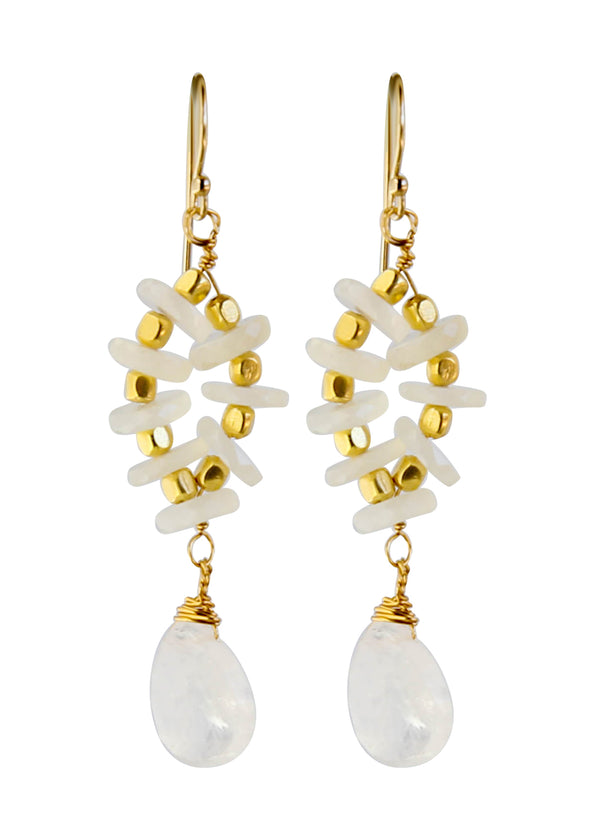 Thistle Earrings in Moonstone