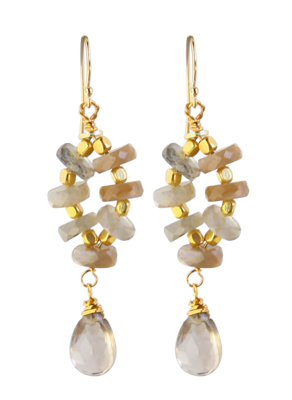 Thistle Earrings in Smoky Topaz