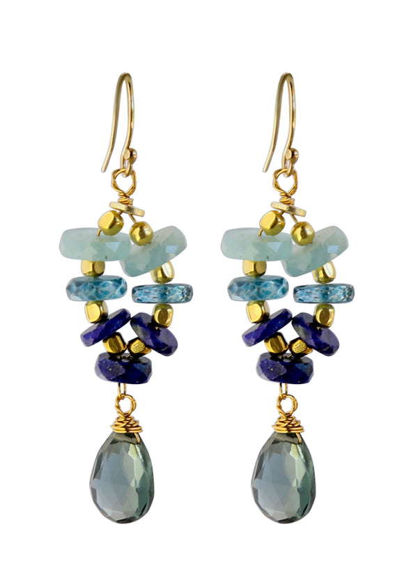 Thistle Earrings in Lapis