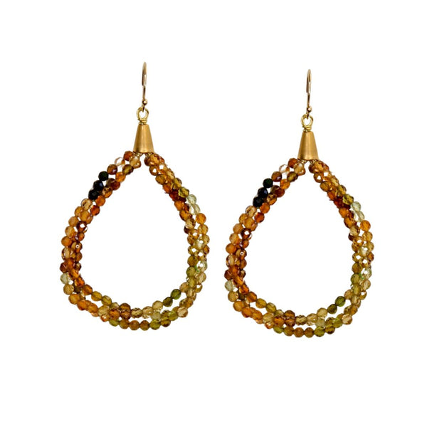 Twine Hoop Earrings in Brown Tourmaline