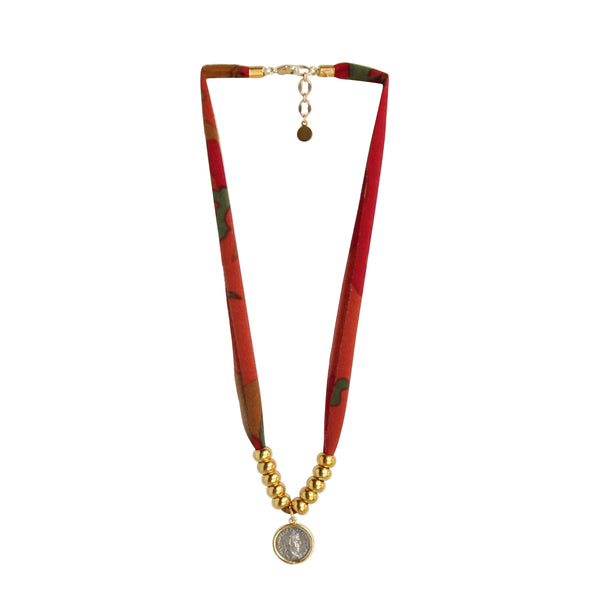 Two Tone Fabric Neck in Rust