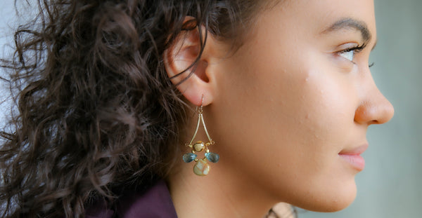 Willa Earrings in Labradorite