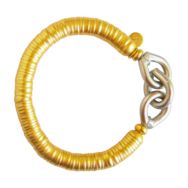 Evra Bracelet Gold with Silver Chain Link